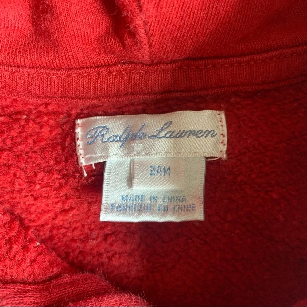 Ralph Lauren Polo Toddler Red Kids‎ Hoodie Size 24 Months